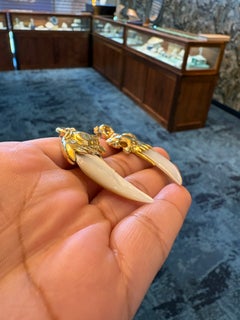 Renato Cipullo 18K Yellow Gold Mother-of-Pearl Jaguar Earrings