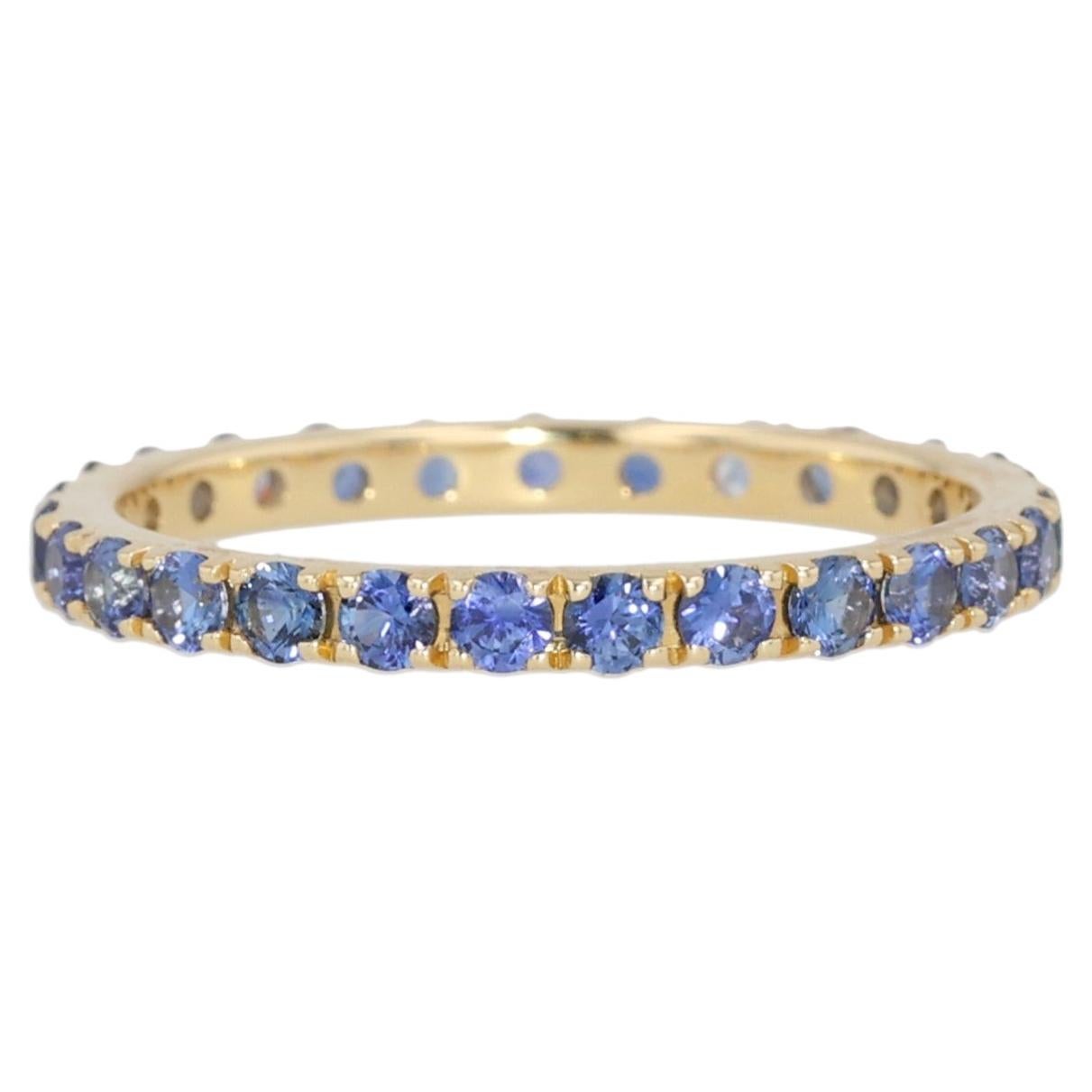 Kimberly Collins 18K Yellow Gold Purple Sapphire Eternity Band 2mm