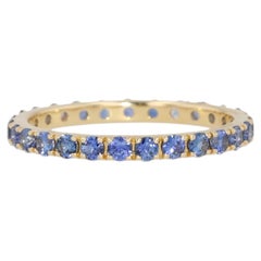Kimberly Collins 18K Yellow Gold Purple Sapphire Eternity Band 2mm