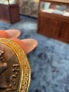 Jorge Adeler 18K Yellow Gold Alexander the Great Ancient Coin & Diamond Pendant