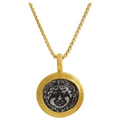 Jorge Adeler 18K Yellow Gold Ancient Medusa Coin Pendant
