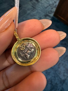 Jorge Adeler 18K Yellow Gold Ancient Medusa Coin Pendant