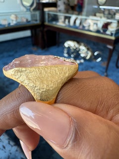 Jorge Adeler 18K Yellow Gold Raw Kunzite & Diamond Ring