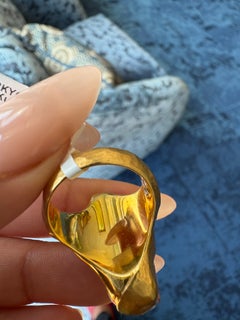 Bague en or jaune 18 carats de Jorge Adeler, avec kunzite brute et diamants  Pierre précieuse naturelle