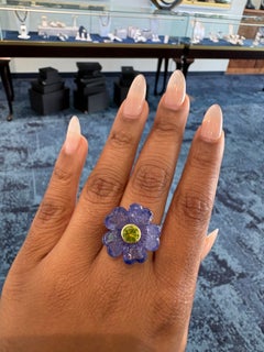 Sophie Joanne 18K Yellow Gold Tanzanite Signature Flower Ring