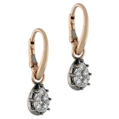 Elite Designs 18K Rose Gold & Diamond Drop Earrings
