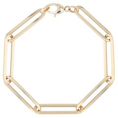 Elite Designs 14K Yellow Gold Paper Clip Link Bracelet