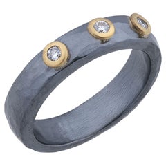 Lika Behar Oxidized Sterling Silver & 24K Gold Stockholm Diamond Ring