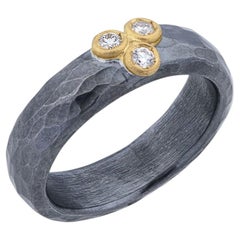Bague en argent oxydé « Random Walk » de Lika Behar, sertie de diamants Diamants blancs de 0,04 ct au total