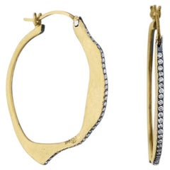 Lika Behar 24K Gold & Oxidized Silver “Kiki” Earrings with 0.36ctw Pave Diamonds