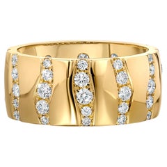 18K Yellow Gold & Diamond Cigar Band Ring by Graziela Gems – Alma Dos Rios