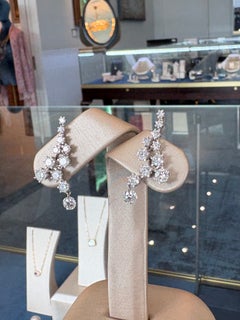 Graziela Gems 18K White Gold Floating Diamond Ear Climber Earrings