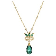 Paula Crevoshay «Tear of Venus», oro amarillo de 18 quilates, esmeralda y diamantes