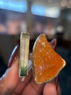 Ring aus 24-karätigem Gelbgold und Sterlingsilber mit Citrin und Turmalin von Bora