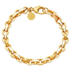20K Yellow Gold Enamel Link Bracelet by Buddha Mama Jewelry