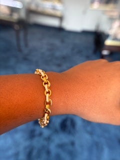 20K Yellow Gold Enamel Link Bracelet by Buddha Mama Jewelry