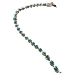 18K Yellow Gold Riviera Blue Zircon Necklace by Erica Courtney
