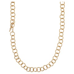 18K Yellow Gold Round Link Chain Necklace by Erica Courtney – 22-Inch