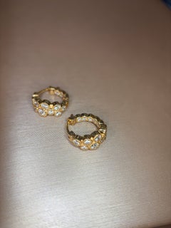 18K Yellow Gold Inside-Out Diamond Mini Hoop Earrings by Erica Courtney