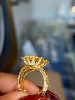 18K YG Merelani Mint Garnet, Paraiba Tourmaline & Diamond “Cupcake” Ring