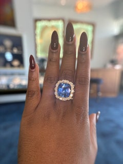 18K Yellow Gold Blue Sapphire & Diamond Ring by Erica Courtney