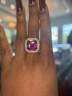 18K Yellow Gold Kali Mahenge Garnet & Diamond Ring by Erica Courtney – 12.14 CT