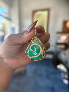 18K Yellow Gold Emerald & Diamond “Emerald City” Pendant by Erica Courtney