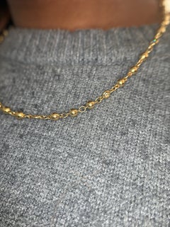 18K Yellow Gold Diamond Bezel Ball Chain Necklace by Erica Courtney – 18-Inch