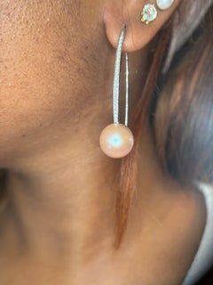 Gellner 18K White Gold Pink Ming Pearl & Diamond Earrings – Modern Luxury Pearl