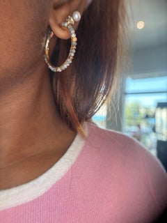 Gellner 18K Rose Gold Diamond Bead Hoop Earrings – Luxury Designer Diamond