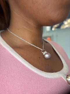 Gellner 18K White Gold Purple Ming Pearl & Diamond Necklace – Luxury Designer