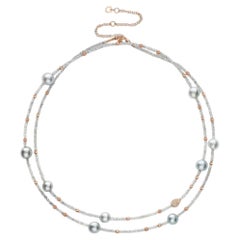 Gellner 18K Rose Gold Tahitian Pearl & Diamond Necklace – Luxury Designer