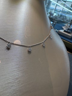 Graziela Gems 18K White Gold Medium Floating Diamond Necklace – Luxury Designer