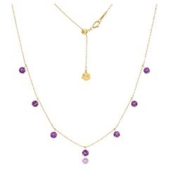 Graziela Gems 18K Yellow Gold Floating Amethyst Necklace – Luxury Amethyst Desig