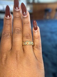 Alex Sepkus 18K Yellow Gold Purple & Orange Sapphire and Diamond “Candy” Dome