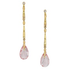 Alex Sepkus 18K Yellow Gold “Sticks & Stones” Morganite & Diamond Earrings – Lux