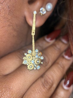 Alex Sepkus 18K Yellow Gold Diamond “Ocean” Earrings – Luxury Designer Diamond