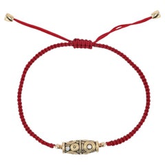 Alex Sepkus 18K Yellow Gold & Red Macrame Bracelet – Luxury Designer Gold Bracel