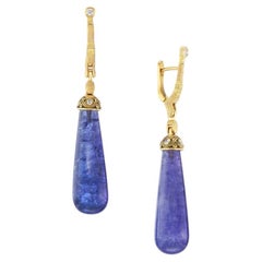 Alex Sepkus 18K Yellow Gold “Sticks & Stones” Tanzanite & Diamond Earrings – Lux