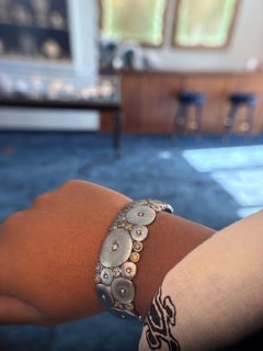 Alex Sepkus Platinum “Orchard” Cuff Bracelet with Natural Color & White Diamonds