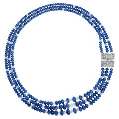 Alex Sepkus Platinum “Lillies” Multi-Strand Sapphire & Diamond Necklace – Luxury