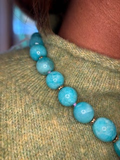 Alex Sepkus 18K Yellow Gold “Lillies” Amazonite Beaded Necklace