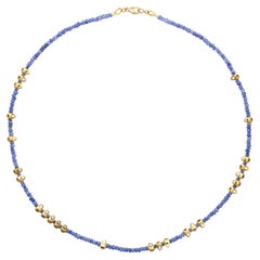 Alex Sepkus 18K Yellow Gold “Flora” Blue Sapphire Beaded Necklace