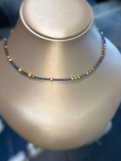 Alex Sepkus 18K Yellow Gold “Flora” Blue Sapphire Beaded Necklace