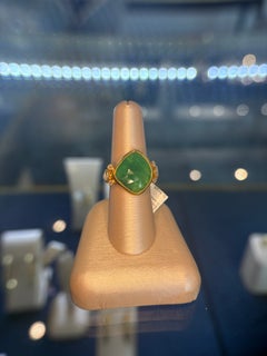 Gurhan 24K Yellow Gold Rose Cut Emerald & Diamond Ring – Luxury Fine Jewelry