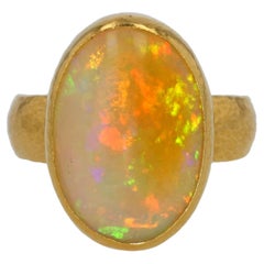 Gurhan 24K Yellow Gold Oval Ethiopian Opal Ring – Luxury Fine Jewelry