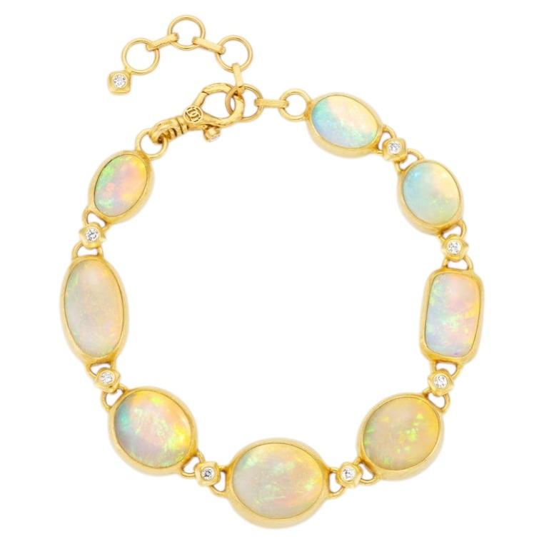 Pre-owned Gurhan One-of-a-kind 24k Gold Ethiopian Opal & Diamond Bracelet In Multiple