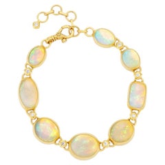 Gurhan One-of-a-Kind 24K Gold Ethiopian Opal & Diamond Bracelet