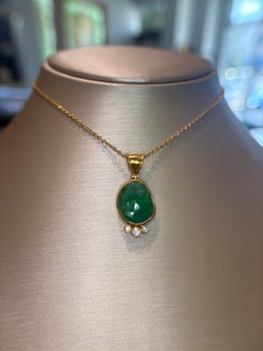 Gurhan One-of-a-Kind 24K Gold Amorphous Emerald & Diamond Necklace