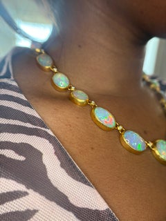 Gurhan 24K Yellow Gold One-of-a-Kind Ethiopian Opal & Diamond Necklace